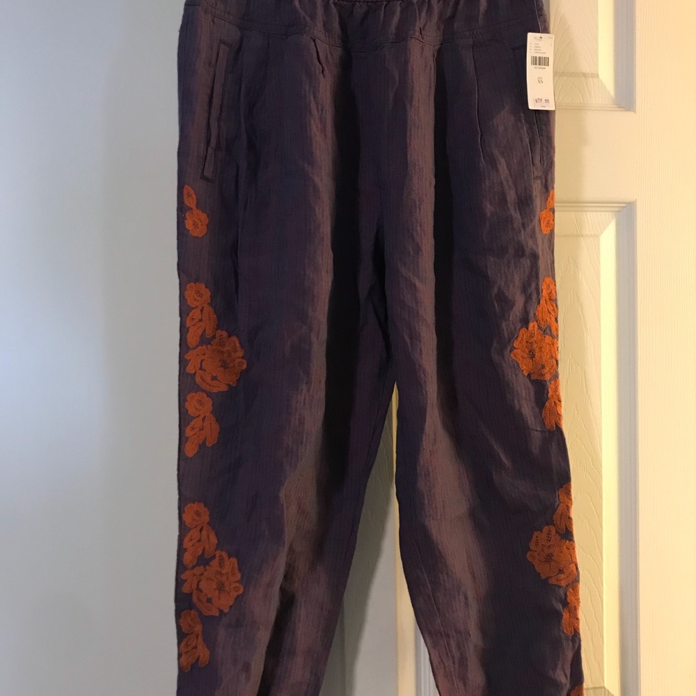 Anthro flowered joggers